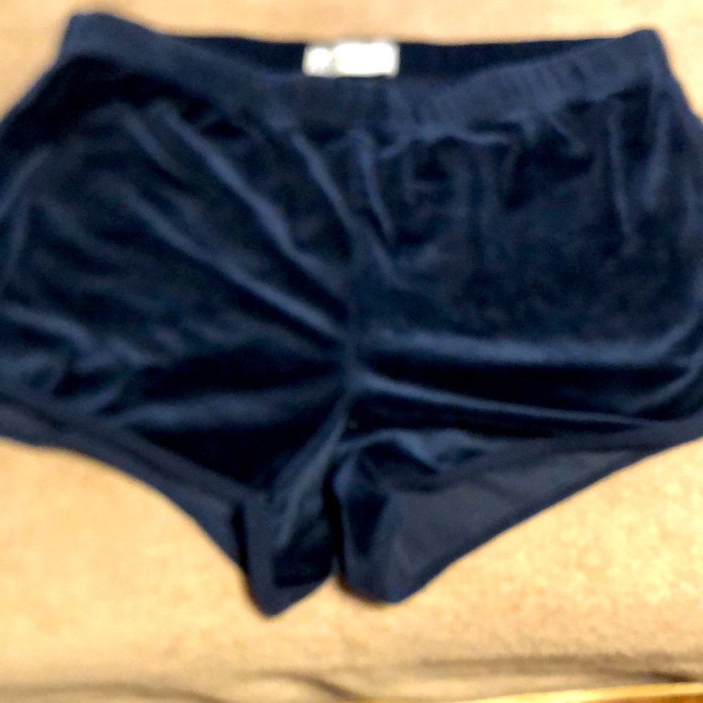 Navy velour shorts